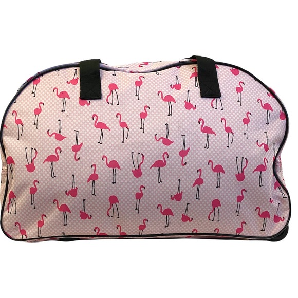 Betsey Johnson Flamingo Strut 22" Rolling Duffle - Picture 3 of 9